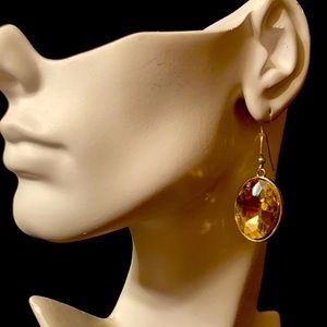 Gold Tone Crystal Earring Set